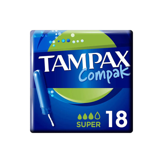 Tampax Compak Super Applicator Tampons 18 Pack
