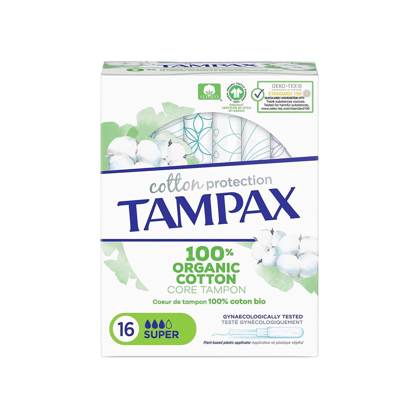 Tampax Cotton Protection Super Tampons Applicator 16X