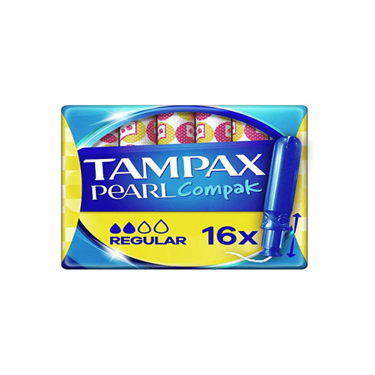Tampax Pearl Compak Regular Tampons With Applicator X16