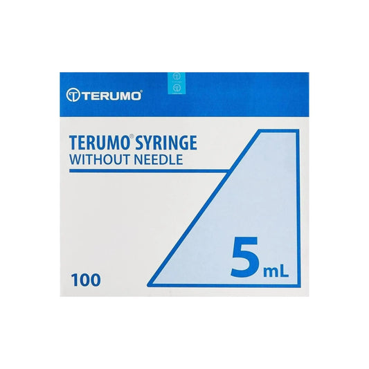Terumo Syringe 5ml Hypodermic Slip Tip Syringe, Pack of 100 Terumo