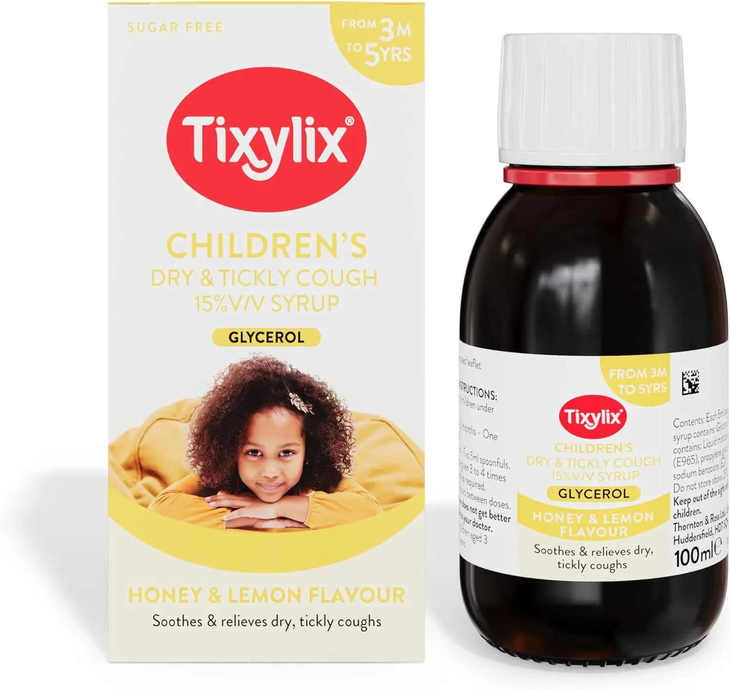 Tixylix Children's Honey & Lemon Dry & Tickly Cough Syrup 100ml Tixylix