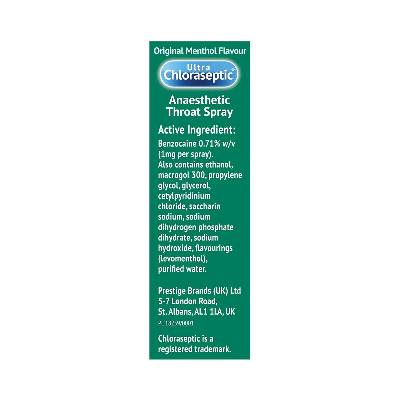 Ultra Chloraseptic Anaesthetic Sore Throat Spray