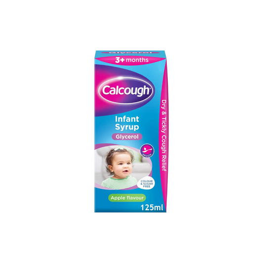 Calcough Infant Syrup Coughs & Sore Throats Relief Apple Flavour – 125ml