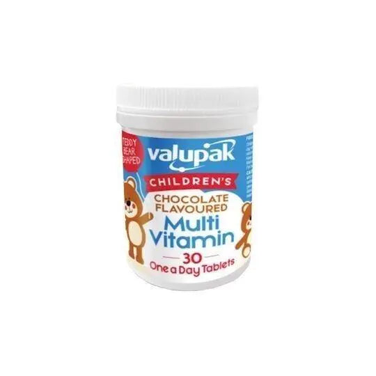 Valupak Multi Vitamin Children's Kids 30, 60 or 90 Chewable Tablets Chocolate