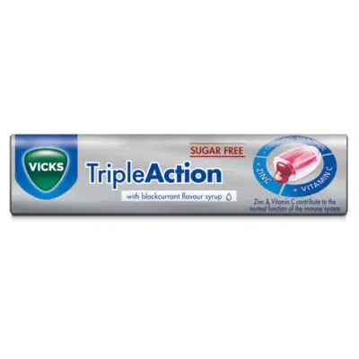 Vicks Triple Action Blackcurrant Throat Lozenges 42g Vicks