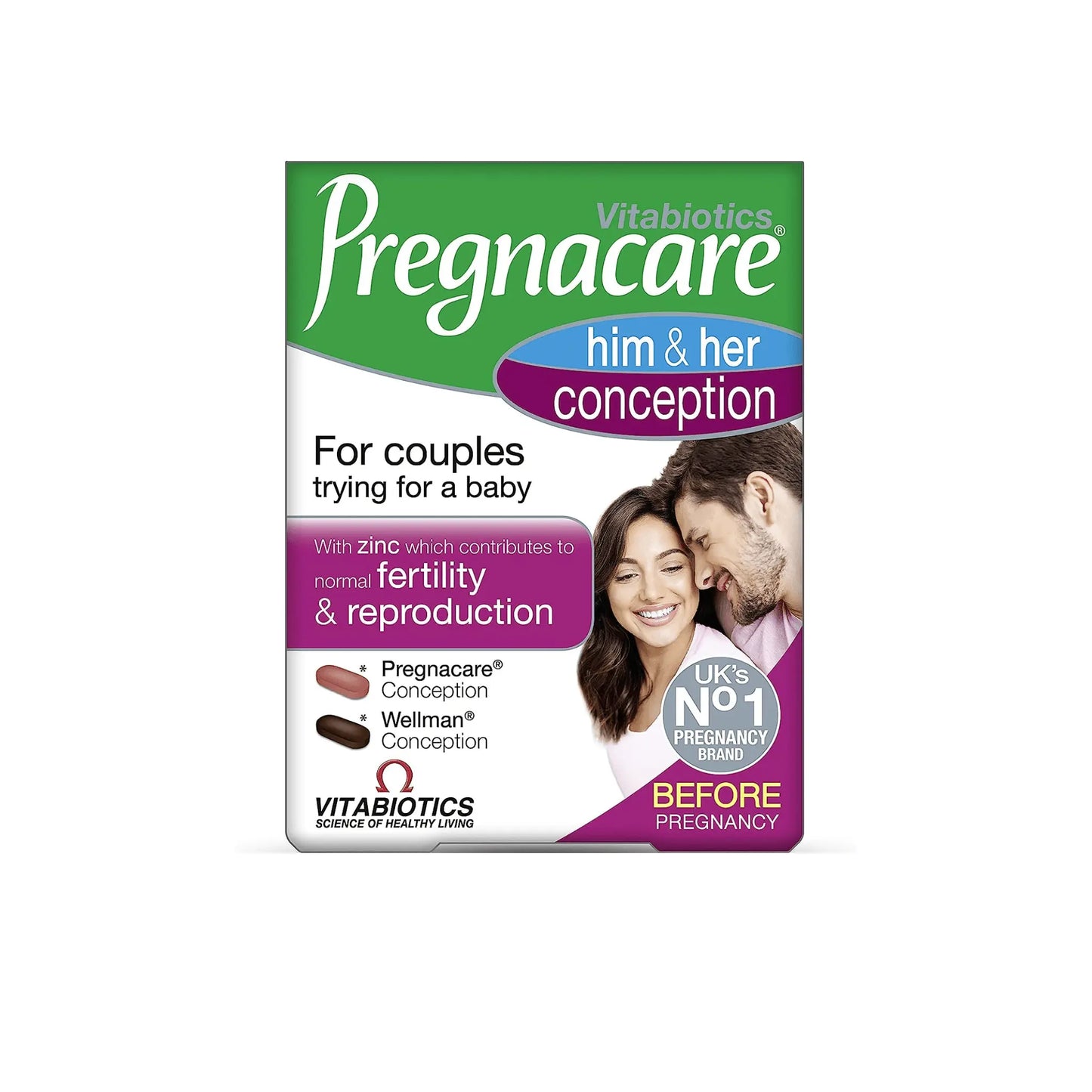 Pregnacare Conception, Fertility and Reproductive Health Support for Couples (for Men and for Woman) Trying for a Baby- 60 Tablets