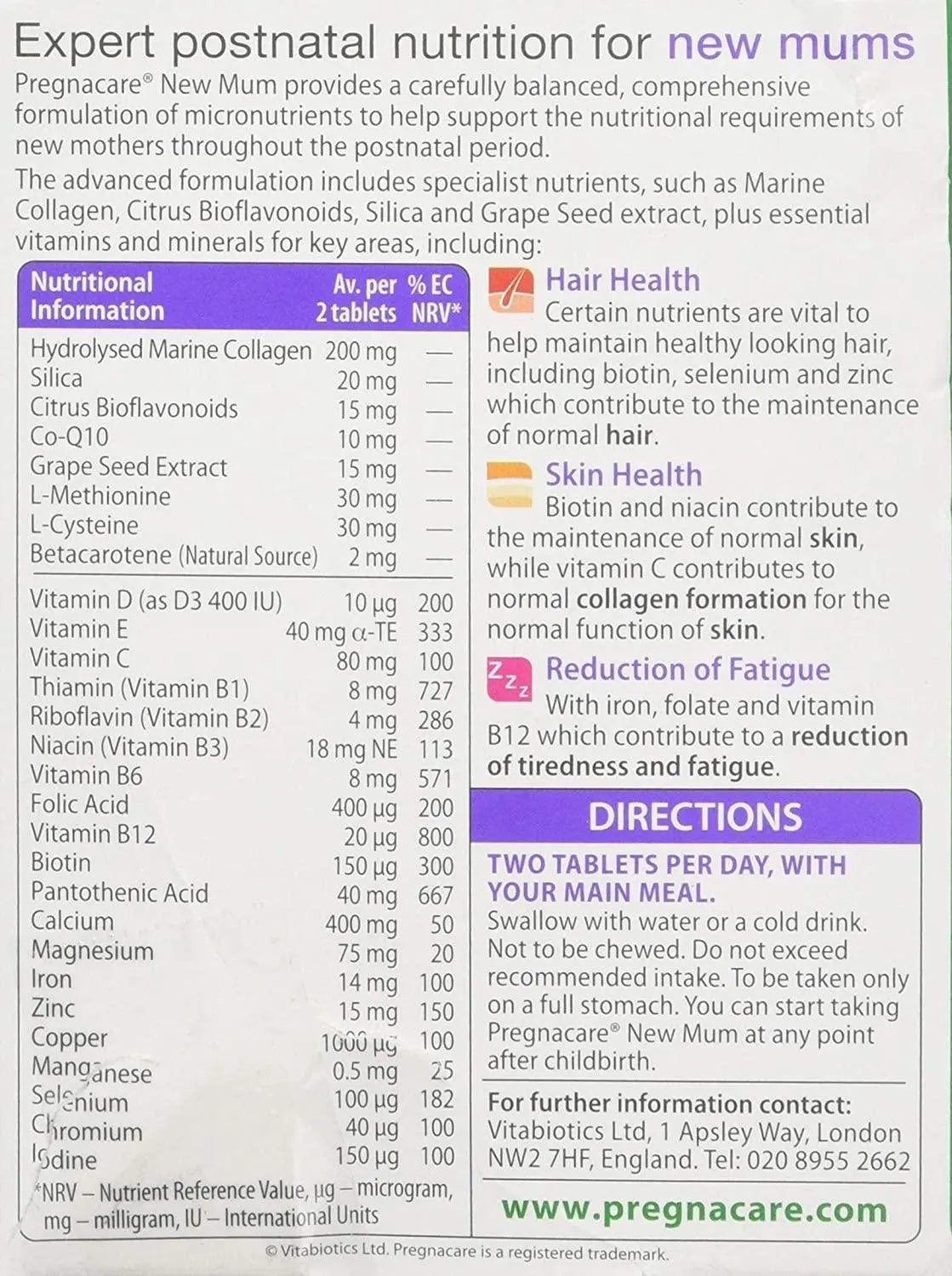 Vitabiotics Pregnacare New Mum, 56 Tablets