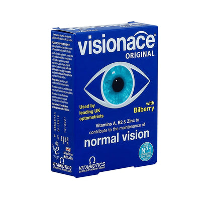 Visionace Original One-A-Day Formula Tablets to Support Vision Acuity and a Healthy Vision, by Vitabiotics 30s