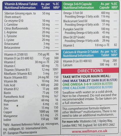 Vitabiotics Wellman Max - 84 Tablets