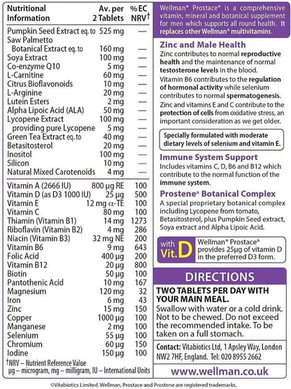 Vitabiotics Wellman Prostace 60 Tablets - Arc Health Nutrition