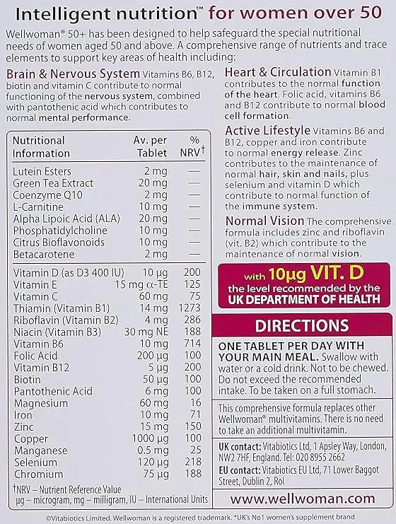 Vitabiotics Wellwoman 50+, 30 Tablets