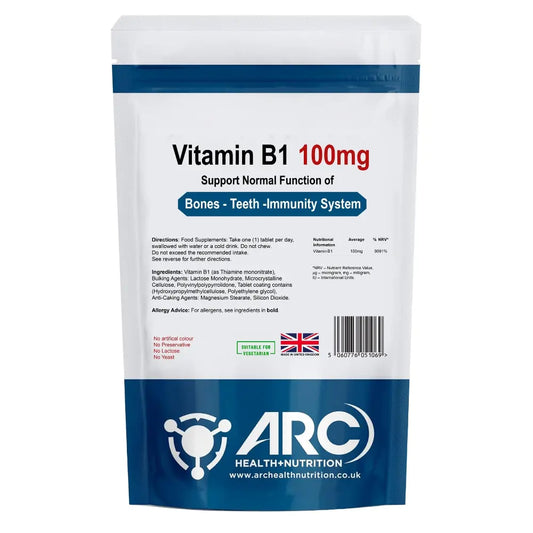 Vitamin B1 Thiamine 100mg Tablets Arc Health Nutrition