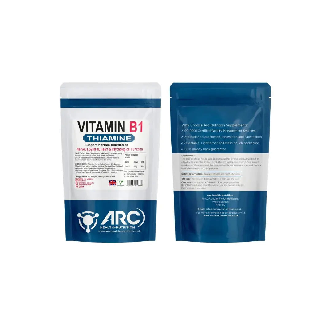 Vitamin B1 Thiamine 50mg Tablets for Energy and Nervous System Support Arc Health Nutrition