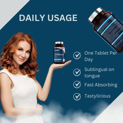 Vitamin B12 Methycobalamin Chewable Berry Flavour Sugar Free Supplement 400 Tablets Arc Health Nutrition