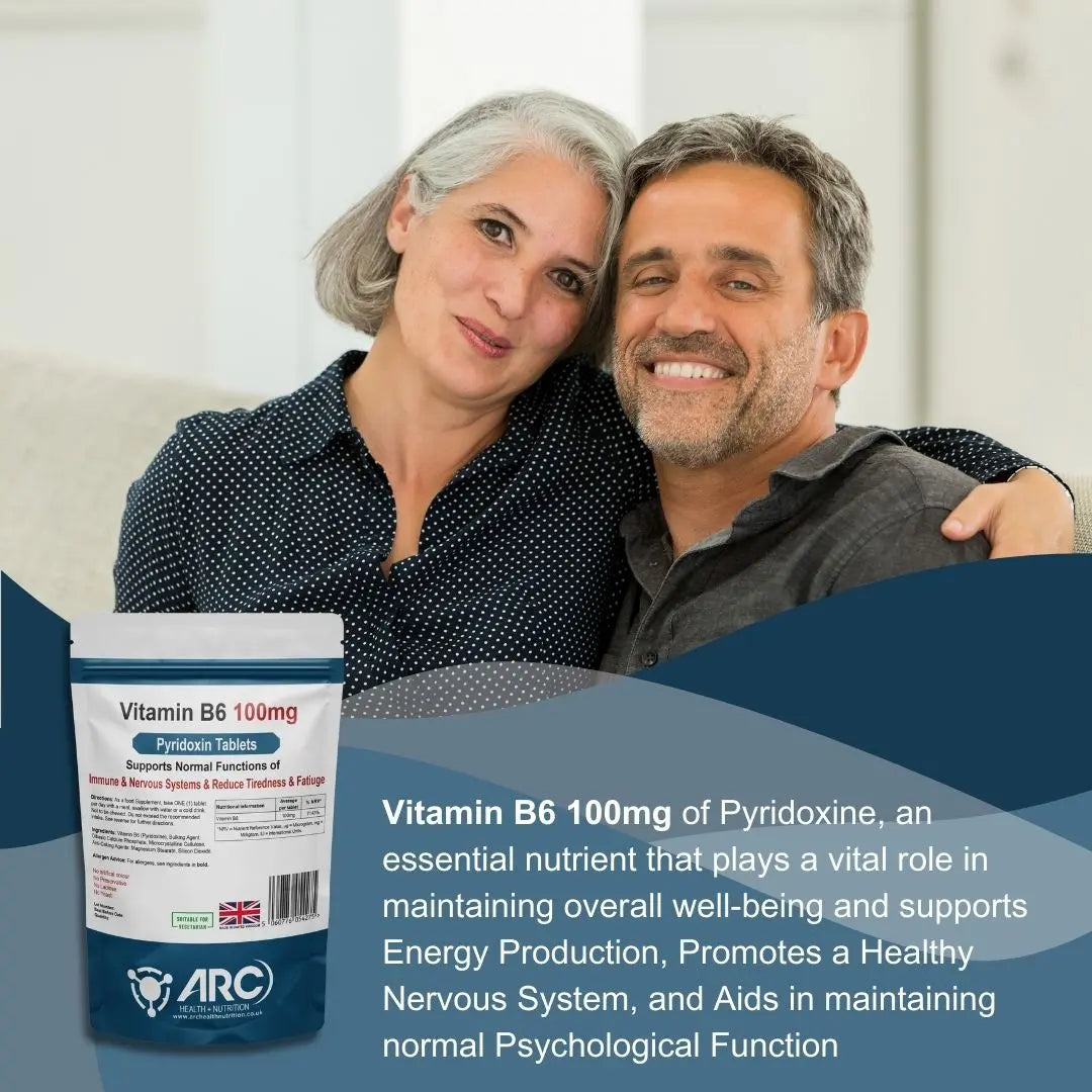 Vitamin B6 Pyridoxine 100mg Supplement Tablets Arc Health Nutrition