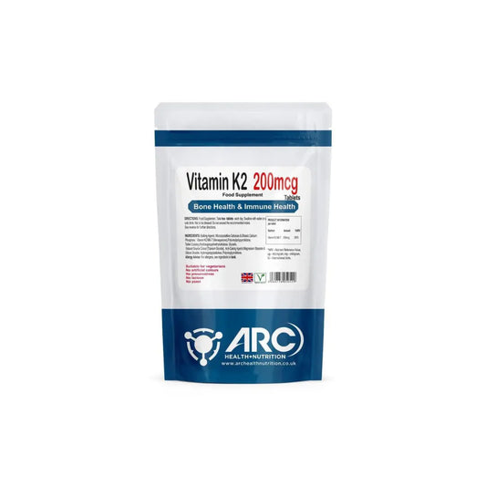 Vitamin K2 MK-7 Menaquinone 200mcg Tablets for Stronger Bones and Heart Health - Arc Health Nutrition