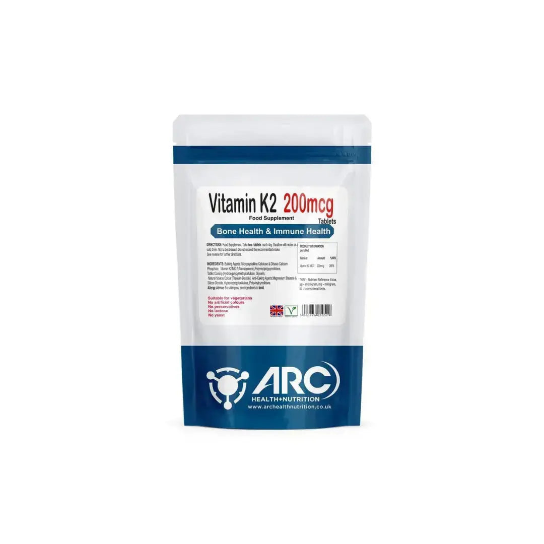 Vitamin K2 MK-7 Menaquinone 200mcg Supplement Tablets - Arc Health Nutrition