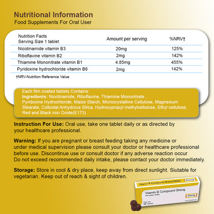 Vitamin B Compound Complex Strong 28 Tablets