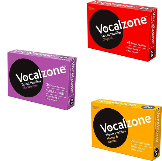 Vocalzone 3 Flavour Bundle | Sore Throat Relief Pastilles | Multi-Pack (3 x 24) Vocalzone