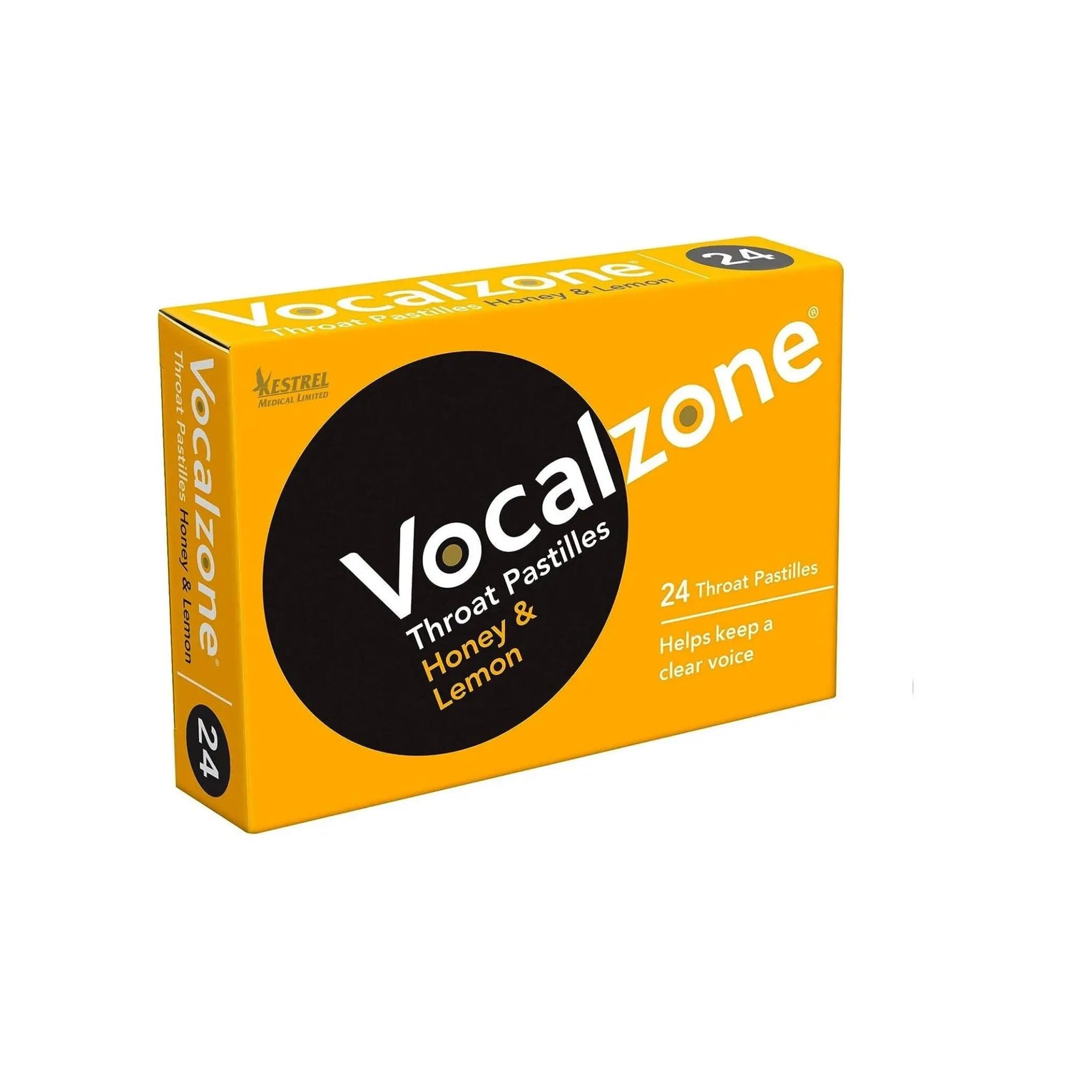 Vocalzone Throat Pastilles Honey & Lemon 24 - for Sore Throats and Hoarseness Vocalzone