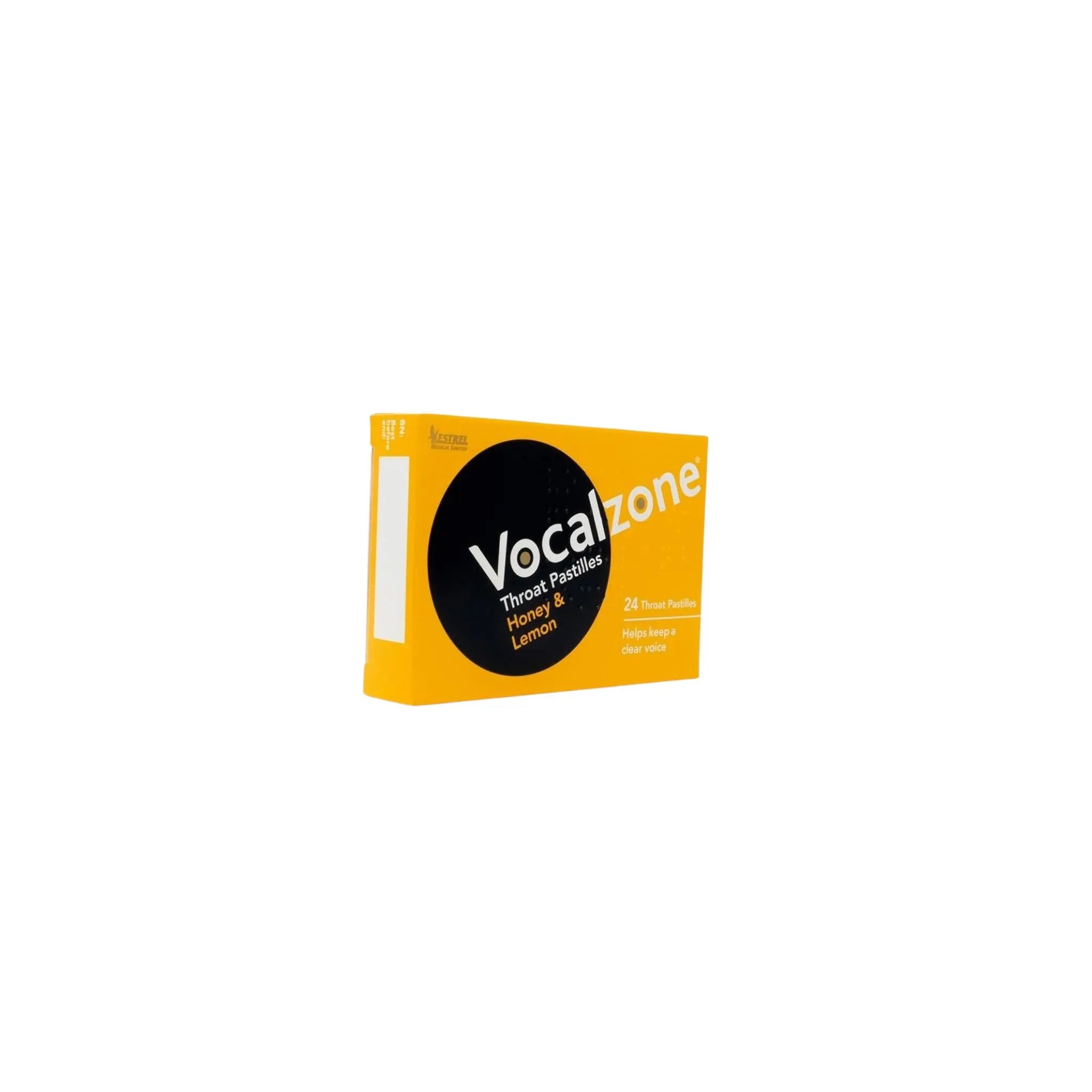 Vocalzone Throat Pastilles Honey & Lemon 24 - for Sore Throats and Hoarseness Vocalzone