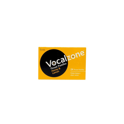 Vocalzone Throat Pastilles Honey & Lemon 24 - for Sore Throats and Hoarseness Vocalzone