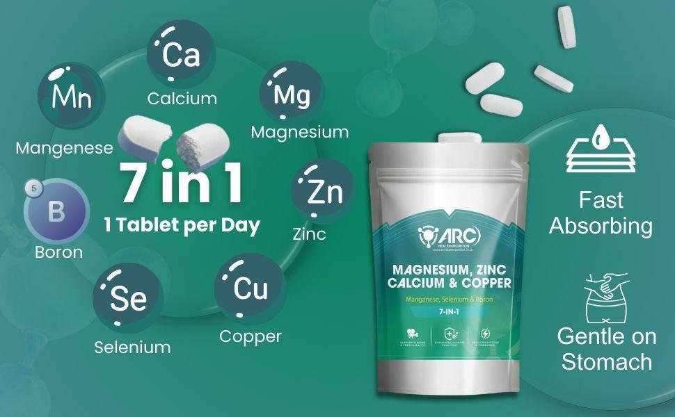 Calcium Magnesium Complex 7 in 1 180 Supplement Tablets