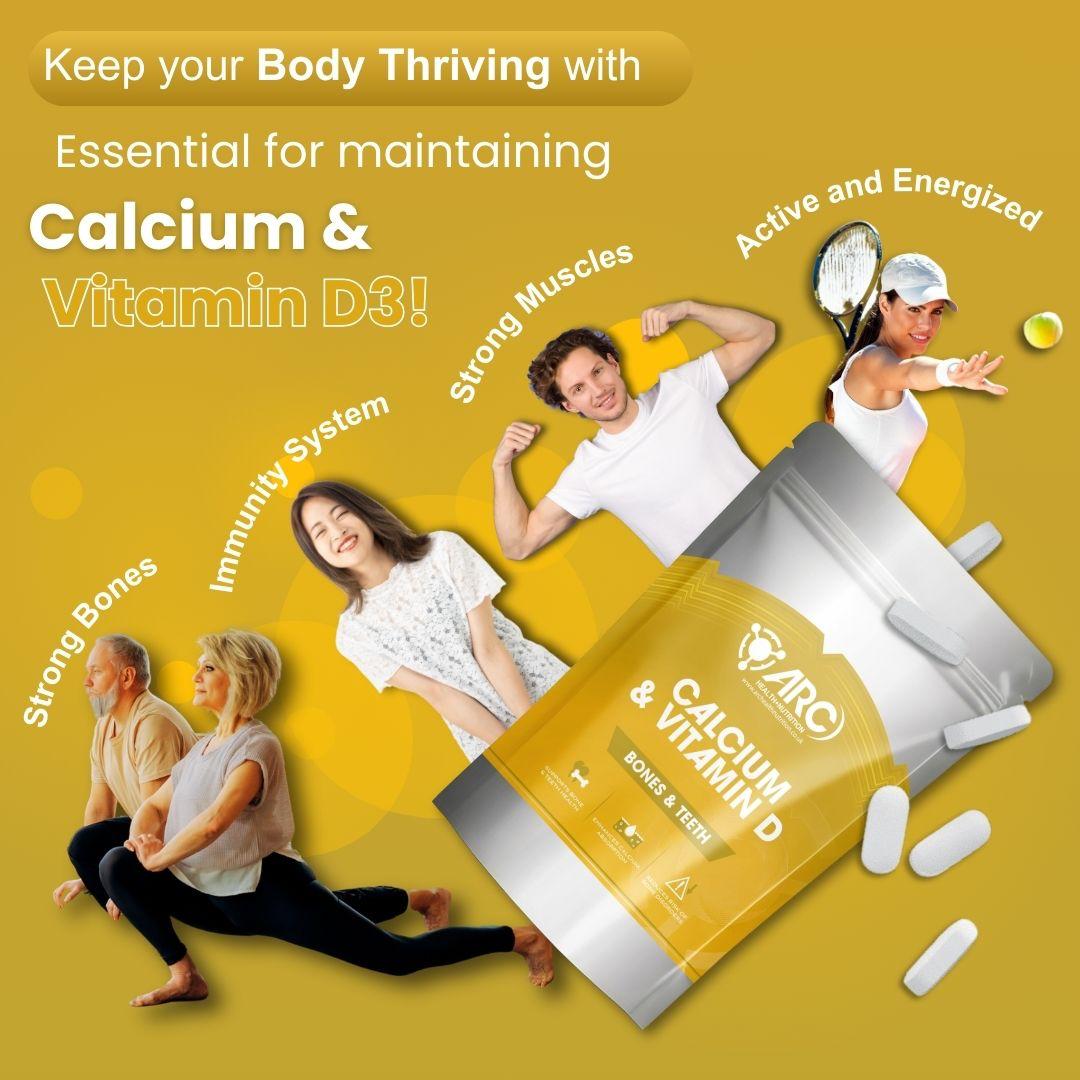 Calcium and Vitamin D3 Supplement Tablets men & Women