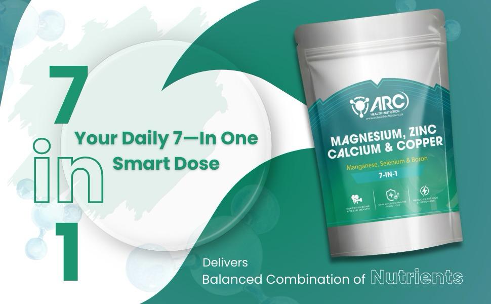 Calcium Magnesium Complex 7 in 1 180 Supplement Tablets