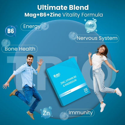 ZMA + Zinc Magnesium & Vitamin B6 28 Supplement Tablets