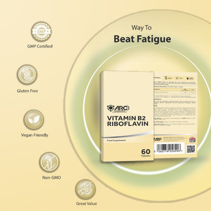 Vitamin B2 Riboflavin 400mg Supplement 60 Vegan Tablets