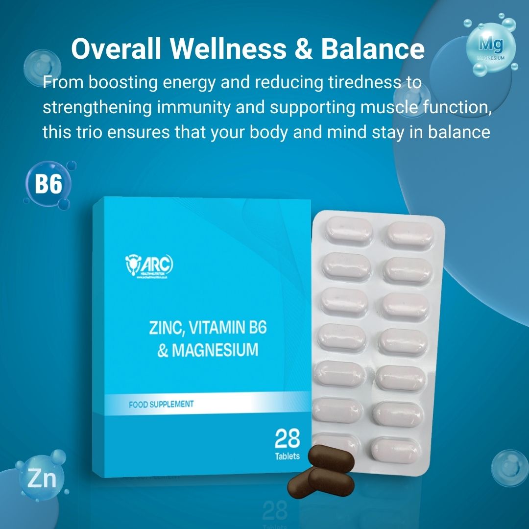 ZMA + Zinc Magnesium & Vitamin B6 28 Supplement Tablets