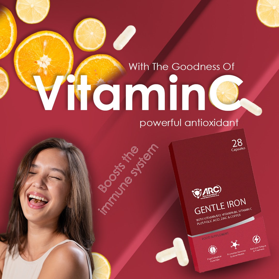 Iron 7-in-1, 60 Capsules with Vitamins C, B6, B12, Folic Acid, Zinc & Copper