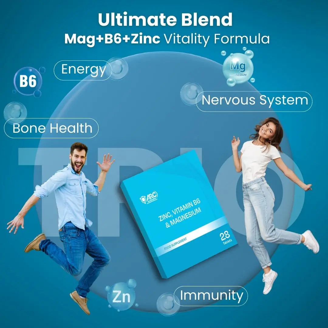 ZMA + Zinc Magnesium & Vitamin B6 28 Supplement Tablets Arc Health Nutrition UK Ltd