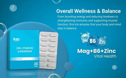 ZMA + Zinc Magnesium & Vitamin B6 28 Supplement Tablets Arc Health Nutrition UK Ltd