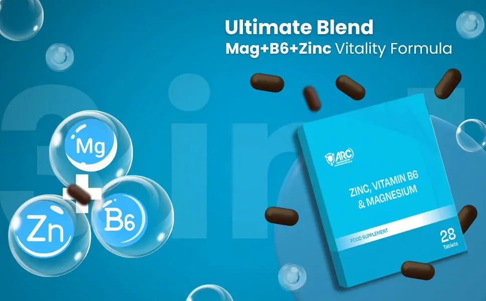 ZMA + Zinc Magnesium & Vitamin B6 28 Supplement Tablets Arc Health Nutrition UK Ltd