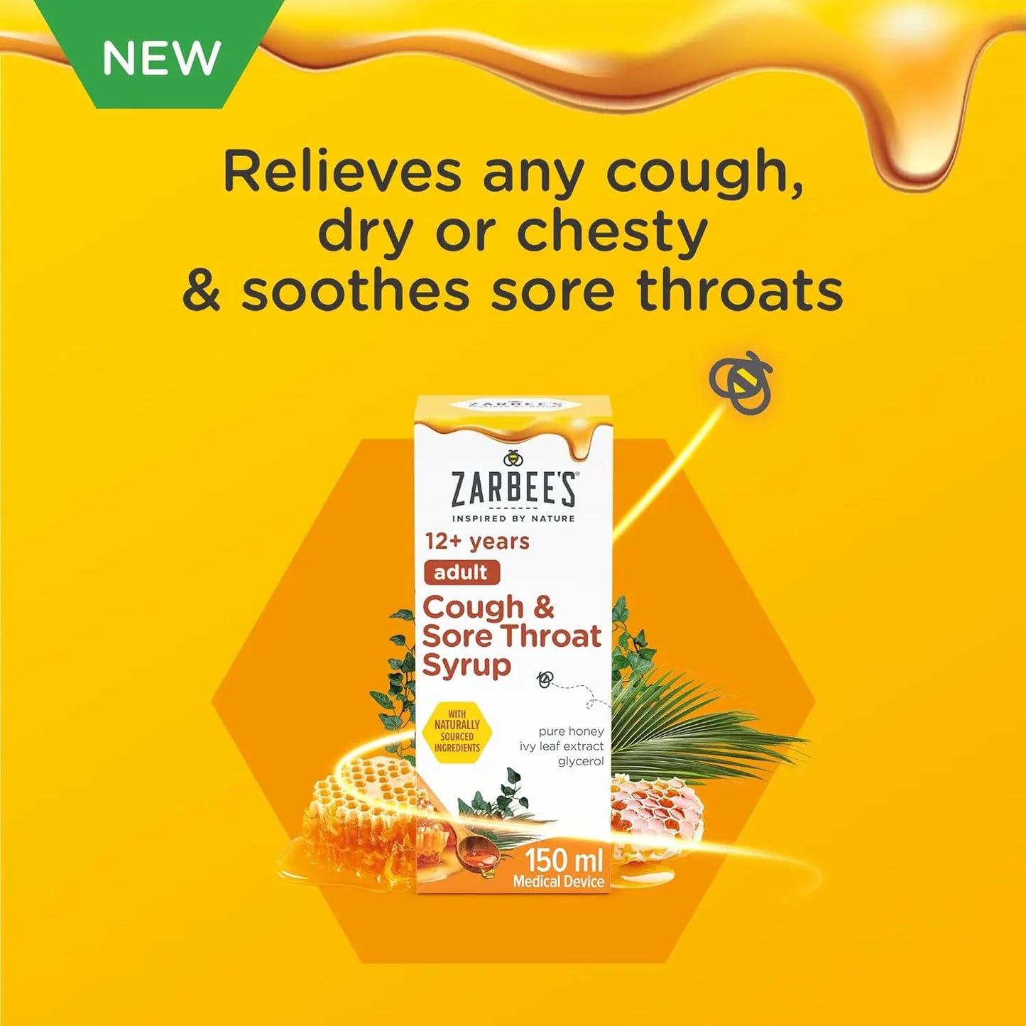 Zarbee's Adult Cough & Sore Throat Syrup - 150ml Zarbees