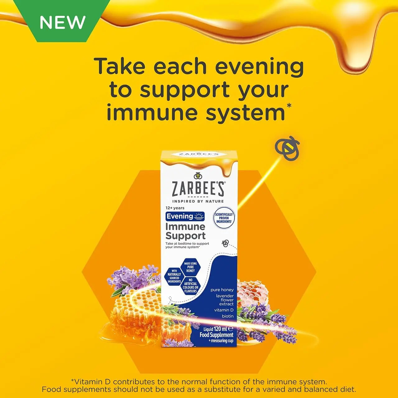 Zarbee's Adult Evening Immune Support Liquid - 120ml Zarbees