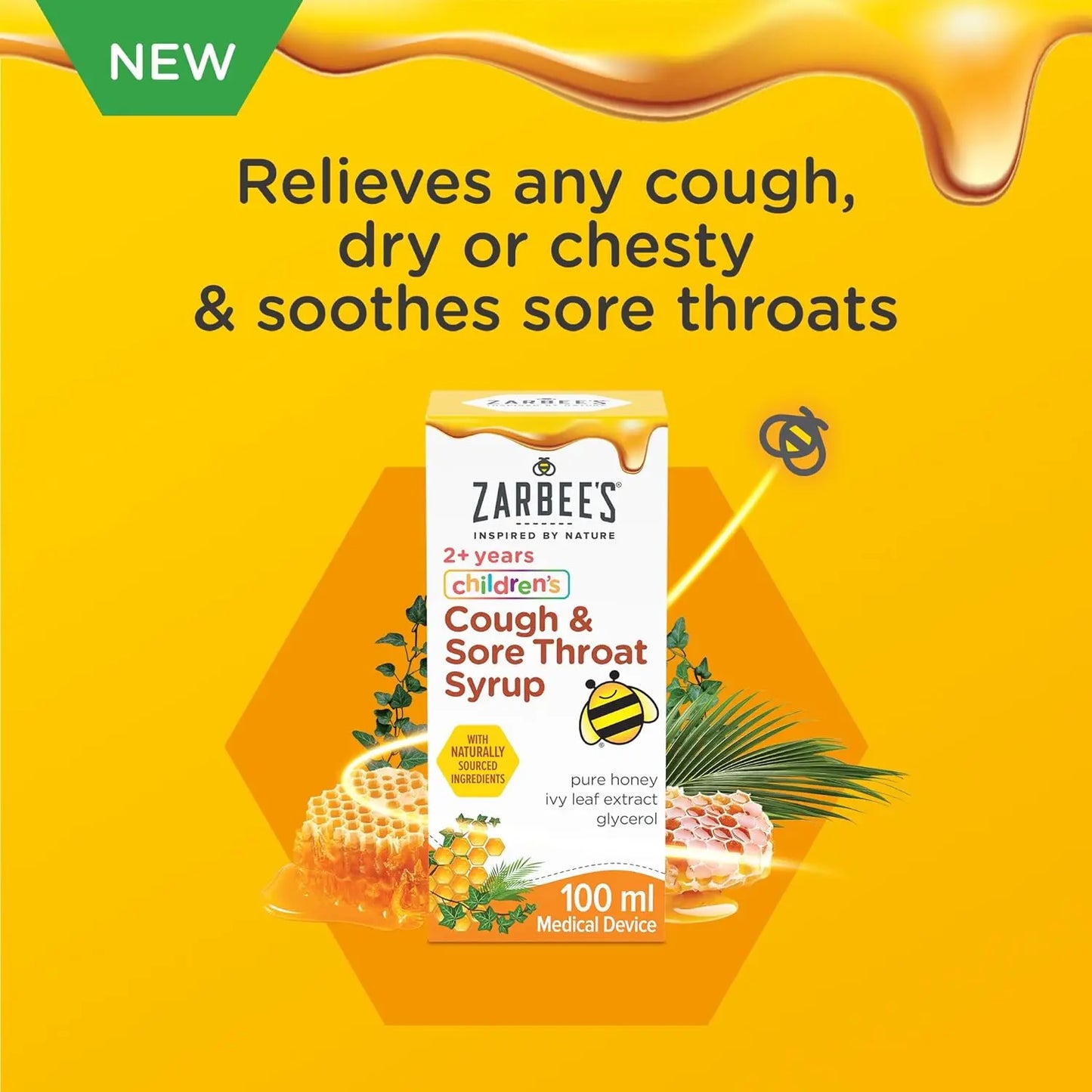 Zarbee's Children’s Cough & Sore Throat Syrup, 100ml Zarbees