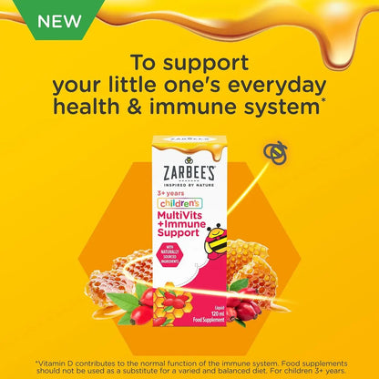 Zarbee's Children's Multivits + Immune Support Liquid - 120ml Zarbees