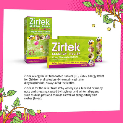 Zirtek Allergy Relief 7 Tablets Zirtek