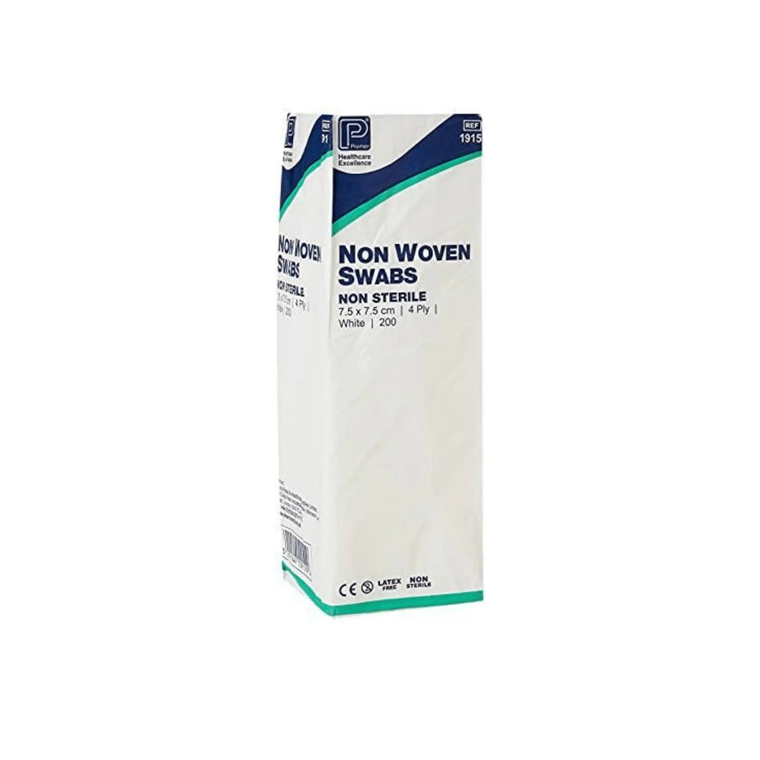 Premier 1915 Non-Sterile Non-Woven Swabs 4 Ply 7.5 cm x 7.5 cm White Paper Packs (Pack of 200) - Arc Health Nutrition