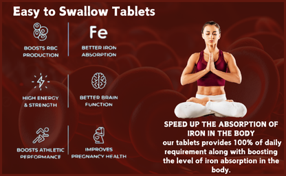 Elemental Iron Bisglycinate 14mg Supplement Vegan Tablets