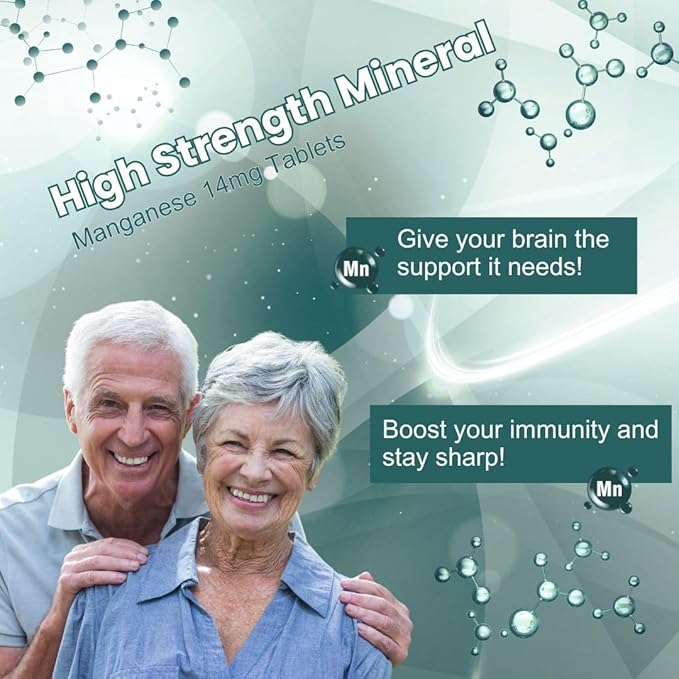 Chelated Manganese 14mg Supplement 400 Vegan Tablets