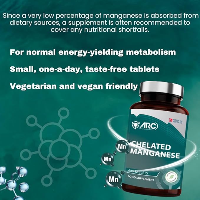 Chelated Manganese 14mg Supplement 400 Vegan Tablets
