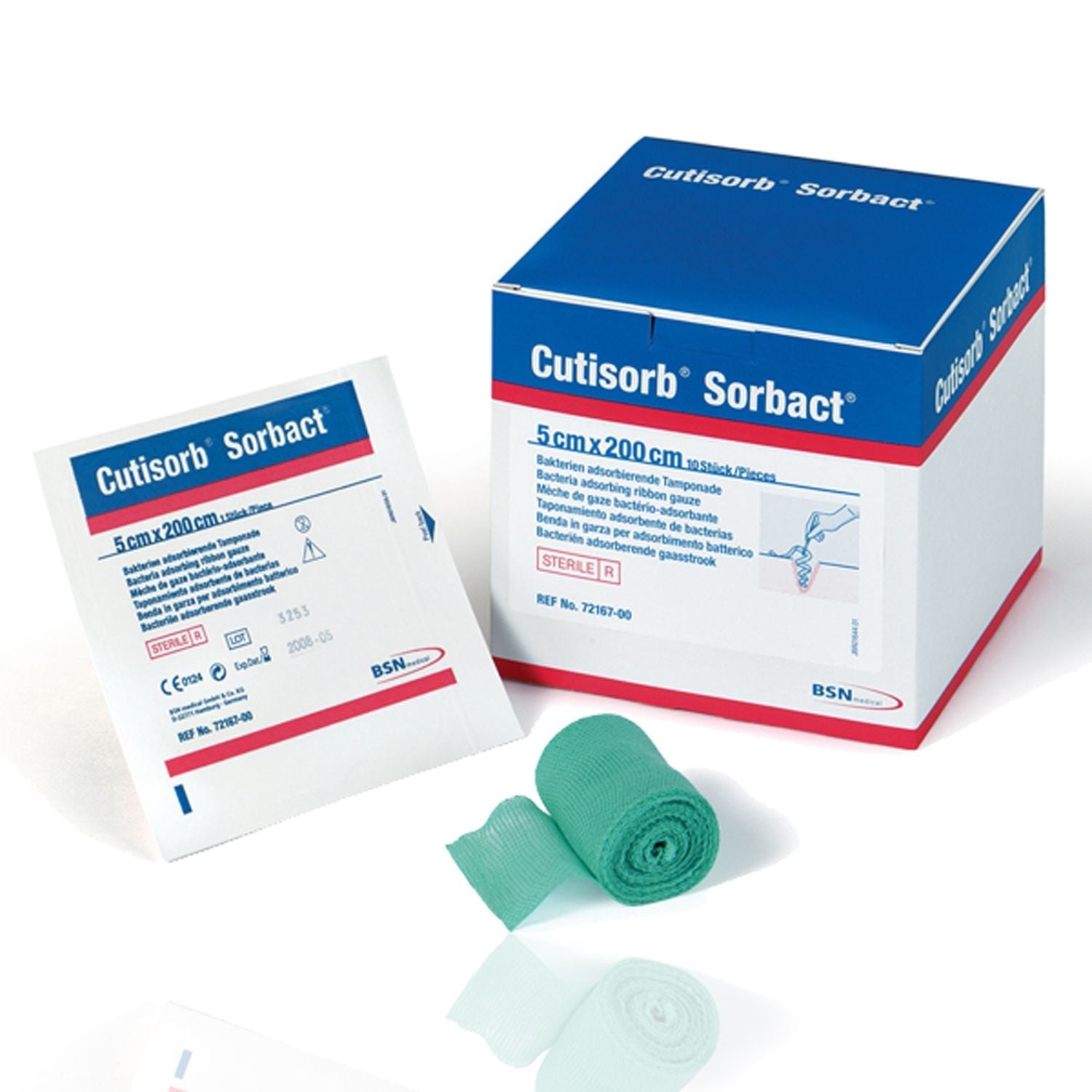 Cutimed. Sorbact Ribbon Gauzes | 5cm x 200cm | Pack of 10