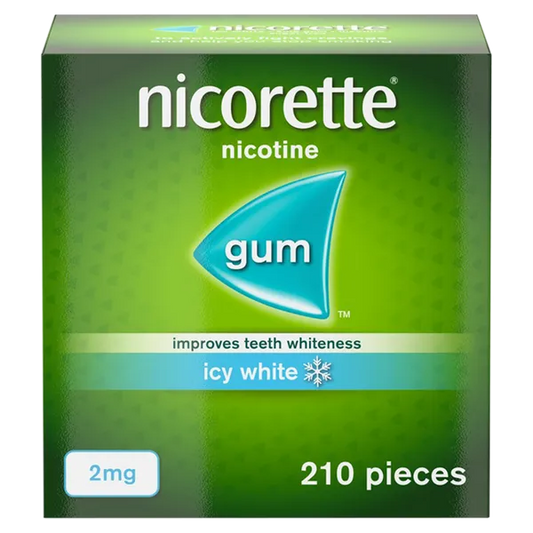 Nicorette Icy White 2mg Nicotine Gum, Whitening -210 Pieces