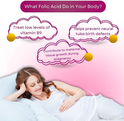 Folic Acid 400mcg Vitamin B9 400 Supplement Tablets