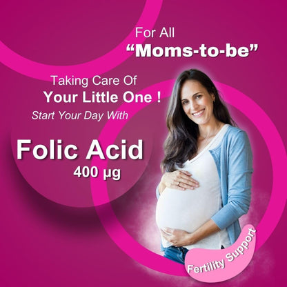 Folic Acid 400mcg Vitamin B9 400 Supplement Tablets