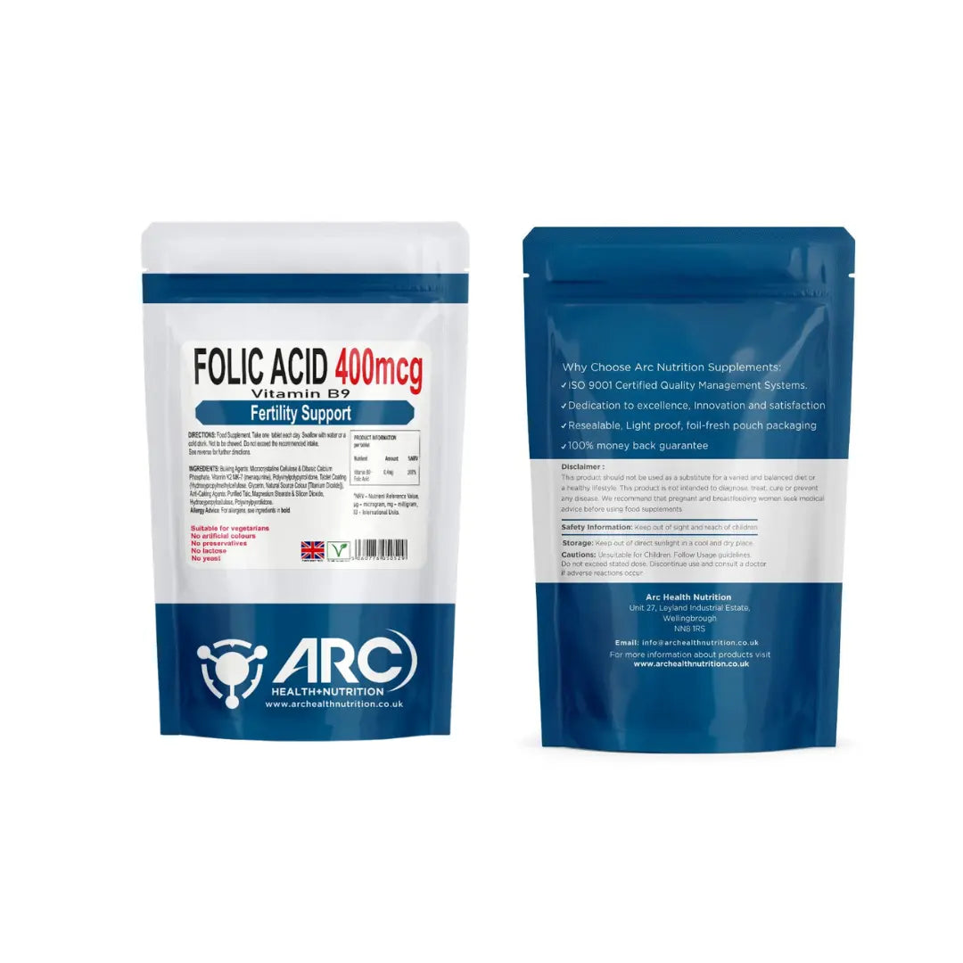 Folic Acid Vitamin B9 400mcg 120 Tablets 
